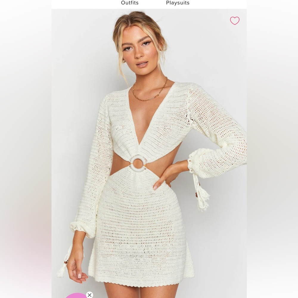 Cleo Crochet Dress white
